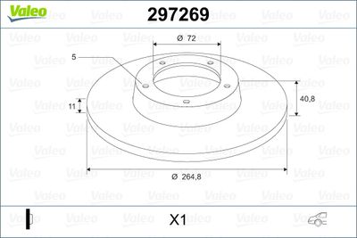 297269 VALEO Тормозной диск