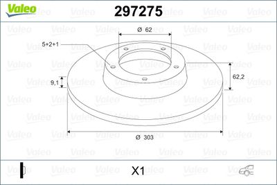 297275 VALEO Тормозной диск