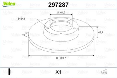 297287 VALEO Тормозной диск