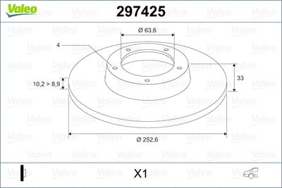 297425 VALEO Тормозной диск