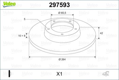 297593 VALEO Тормозной диск