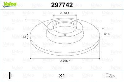 297742 VALEO Тормозной диск