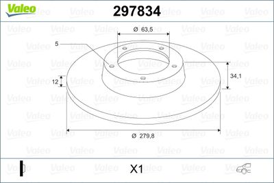 297834 VALEO Тормозной диск