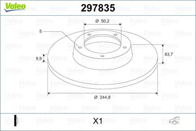 297835 VALEO Тормозной диск