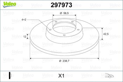 297973 VALEO Тормозной диск