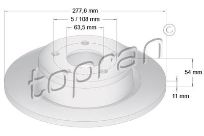 302249 TOPRAN Тормозной диск