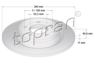 302333 TOPRAN Тормозной диск