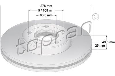 302335 TOPRAN Тормозной диск