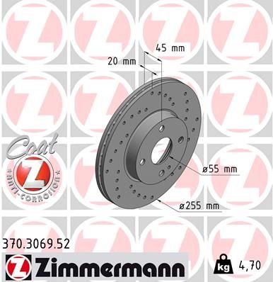 370306952 ZIMMERMANN Тормозной диск