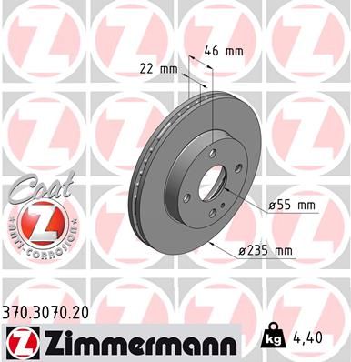 370307020 ZIMMERMANN Тормозной диск