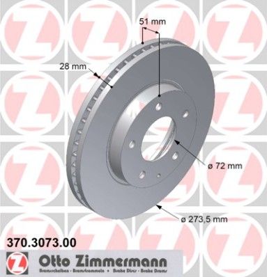 370307300 ZIMMERMANN Тормозной диск