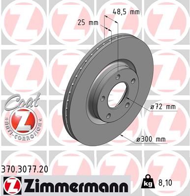 370307720 ZIMMERMANN Тормозной диск