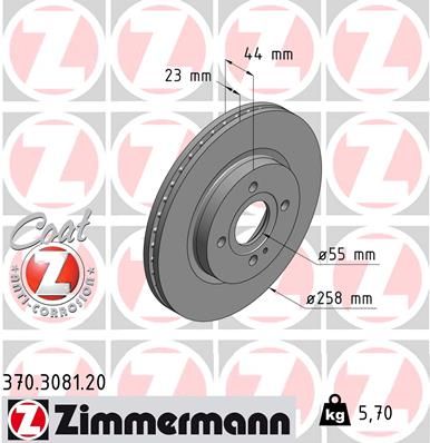 370308120 ZIMMERMANN Тормозной диск