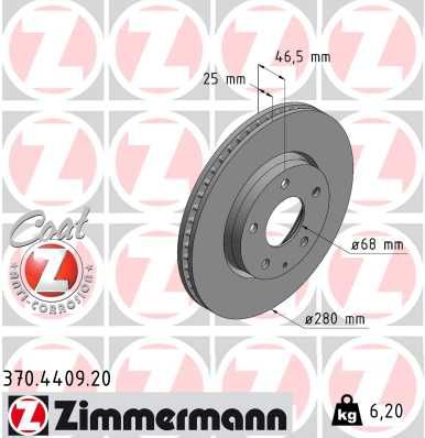 370440920 ZIMMERMANN Тормозной диск