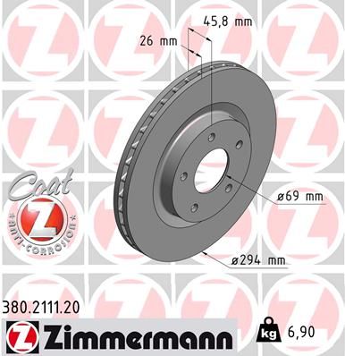 380211120 ZIMMERMANN Тормозной диск