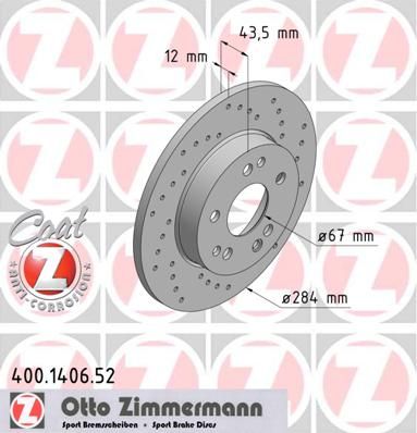 400140652 ZIMMERMANN Тормозной диск