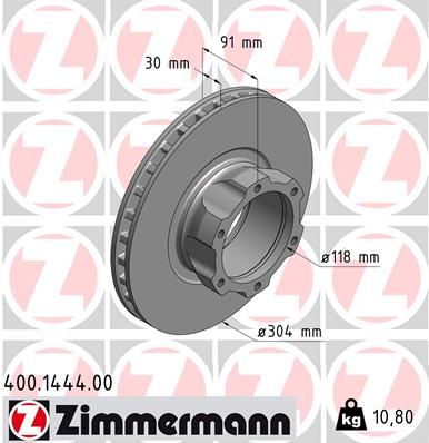 400144400 ZIMMERMANN Тормозной диск