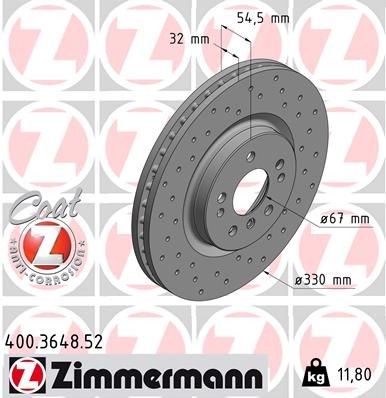 400364852 ZIMMERMANN Тормозной диск