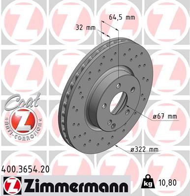 400365420 ZIMMERMANN Тормозной диск