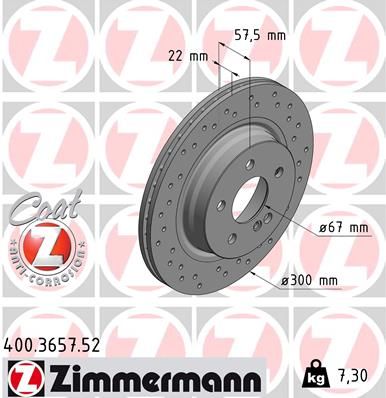 400365752 ZIMMERMANN Тормозной диск