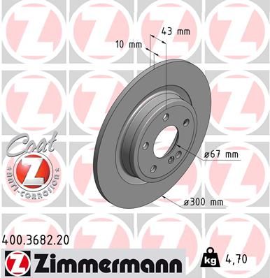 400368220 ZIMMERMANN Тормозной диск