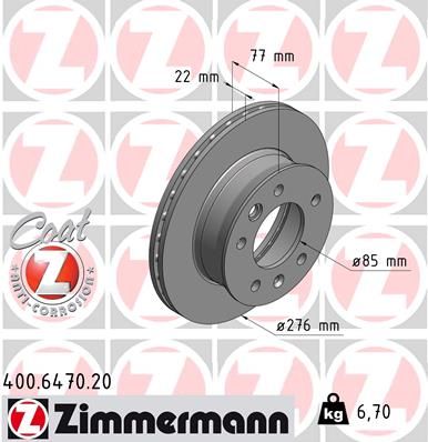 400647020 ZIMMERMANN Тормозной диск