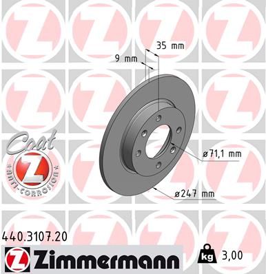 440310720 ZIMMERMANN Тормозной диск