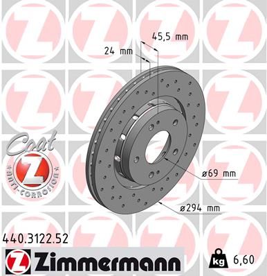 440312252 ZIMMERMANN Тормозной диск