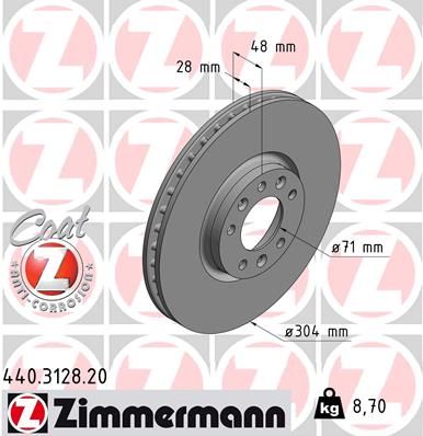 440312820 ZIMMERMANN Тормозной диск