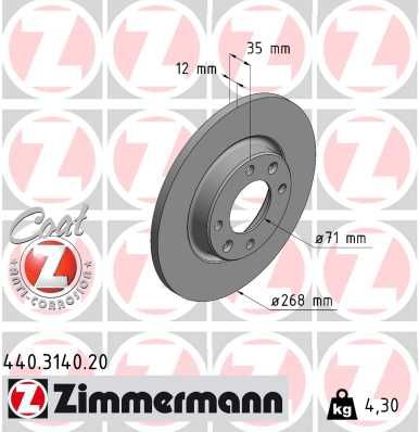 440314020 ZIMMERMANN Тормозной диск