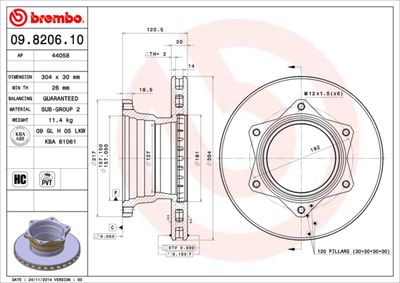 09820610 BREMBO Тормозной диск