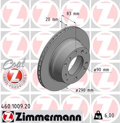 460100920 ZIMMERMANN Тормозной диск