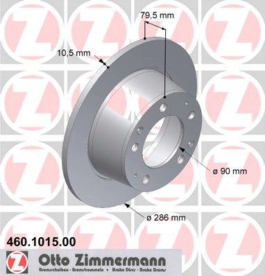 460101500 ZIMMERMANN Тормозной диск