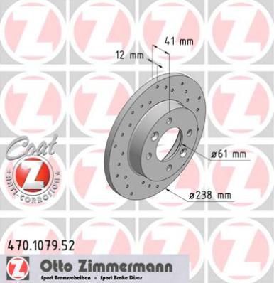 470107952 ZIMMERMANN Тормозной диск