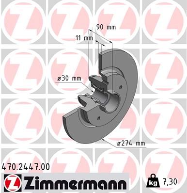 470244700 ZIMMERMANN Тормозной диск