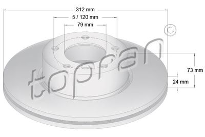 501712 TOPRAN Тормозной диск