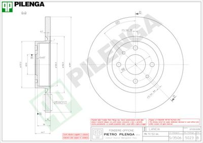 5023 PILENGA Тормозной диск