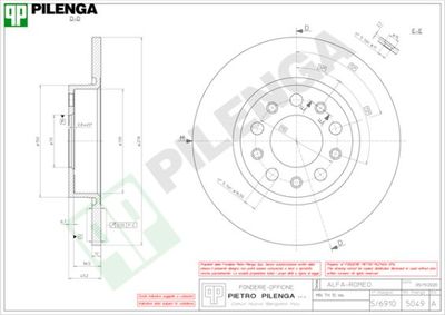 5049 PILENGA Тормозной диск