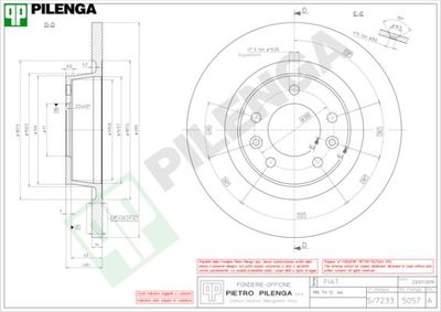 5057 PILENGA Тормозной диск