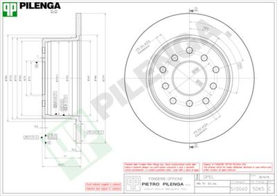 5065 PILENGA Тормозной диск