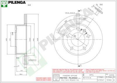 5066 PILENGA Тормозной диск