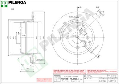 5069 PILENGA Тормозной диск