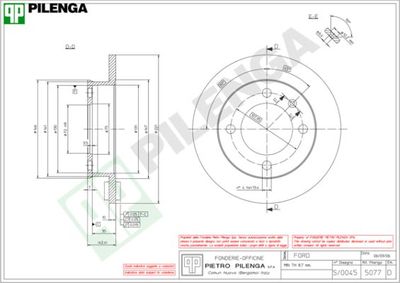 5077 PILENGA Тормозной диск