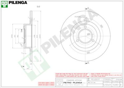 5083 PILENGA Тормозной диск