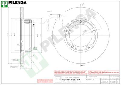 5088 PILENGA Тормозной диск