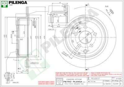 5099 PILENGA Тормозной диск