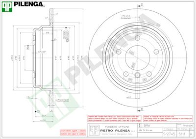 5111 PILENGA Тормозной диск