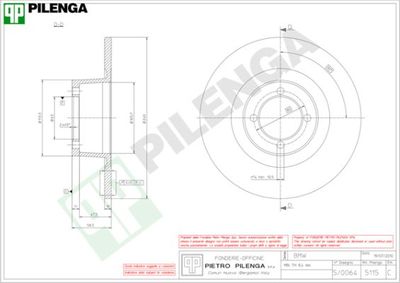 5115 PILENGA Тормозной диск