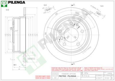 5122 PILENGA Тормозной диск