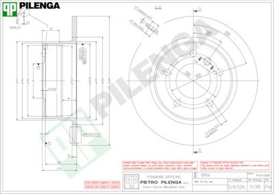 5138 PILENGA Тормозной диск